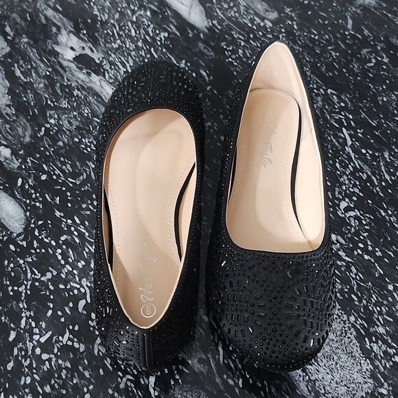 BRAND NEW HERSTYLE BLACK RHIENSTONE SLIP-ON WOMEN"S FLAT - Picture 4 of 13